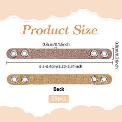 20 Stück Kunstleder-Taschengurt mit silberfarbenen Metallösen für Taschenaccessoires&nbsp;DIY-NB0016-35F
