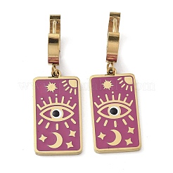 Женские серьги-кольца из нержавеющей стали 304 с эмалью STAS-Z105-01G-03