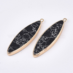 Гальванические синтетические бирюзовые большие кулоны G-S344-86D