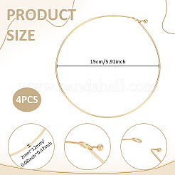 ステンレス製チョーカーネックレスの作り方  硬いネックレス  18KGP本金メッキ  内径：5.91インチ（15cm）  2~12mm&nbsp;LS-NJEW-WH0002-252G