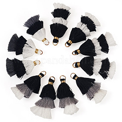 12 Stück 3 Stile Polycotton (Polyester-Baumwolle) Quastenanhänger Dekorationen&nbsp;FIND-TA0009-05