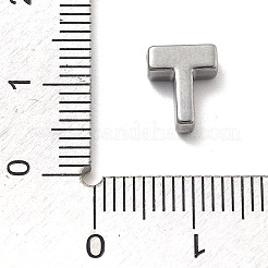 304ステンレススチールチャーム  レターチャーム  文字t  9.5x7.5x3mm  穴：1.6mm&nbsp;STAS-R138-07P-T