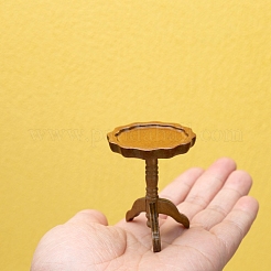 木製の丸いパイ生地のテーブルミニチュア装飾品  マイクロランドスケープドールハウスアクセサリー  小道具の装飾のふりをする  シエナ  45x56mm&nbsp;PW-WGCE583-01