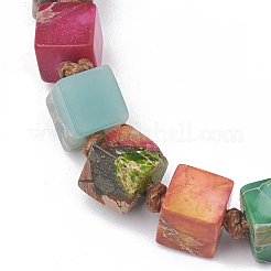 Натуральный регалит / имперская яшма / морские отложения плетеные браслеты из бисера яшмы BJEW-S135-010