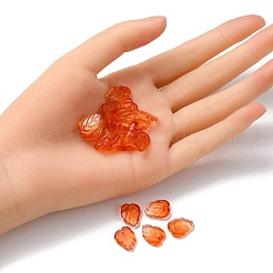 Осенняя тема двухцветные прозрачные стеклянные подвески&nbsp;GLAA-YW0001-53C