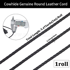 Круглый плетеный шнур из коровьей кожи с буквами длиной 5 м&nbsp;WL-GF0001-34A-03