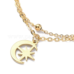 Браслет из двухслойных тросов и цепей из нержавеющей стали 304&nbsp;LS-BJEW-E092-04G