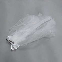 Свадебная фата из полиэстера с бантом&nbsp;AJEW-WH20067-071