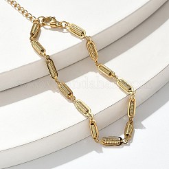 Браслеты-цепочки с пружинами из нержавеющей стали 304 с овальными звеньями для женщин и мужчин BJEW-S164-01G