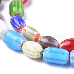 Овальная ручной Millefiori бисер пряди LK-R004-38