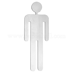 201 Toilettenanzeiger aus Edelstahl, Geschlechtszeichen für die Badezimmertoilette, Mann Muster, 200x81x3 mm