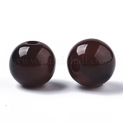 Perline di resina, gemstone imitato, tondo, marrone noce di cocco, 8mm, Foro: 1.6 mm