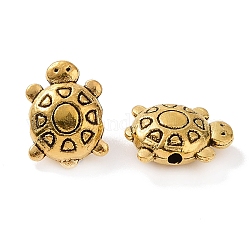 Perline in lega stile tibetano, tartaruga, oro antico, 13x9.5x5mm, Foro: 1.5 mm, 724pcs/1000g