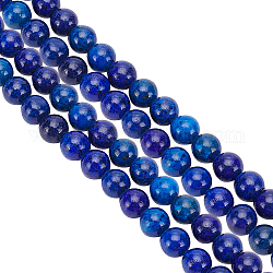 Nbeads 2 Stränge natürliche Lapislazuli-Perlen Stränge, gefärbt, Runde, 6 mm, Bohrung: 1 mm, ca. 30 Stk. / Strang, 7.60'' (19.3 cm)