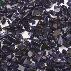 Синтетические бусины из синего золота и черного обсидиана, нет отверстий / незавершенного, чип, 2~6x1.5~4.5x0.5~2 мм, Около 15620 шт / 500 г