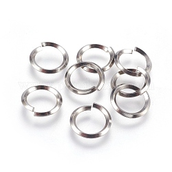 304 Stainless Steel Open Jump Rings, Stainless Steel Color, 10 Gauge, 14x2mm, Inner Diameter: 10mm, about 200pcs/bag