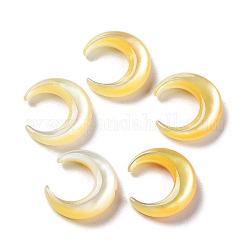 Natürliche gelbe Muschel Perlen, Halbmond, golden, 11x12x3 mm, Bohrung: 0.7 mm