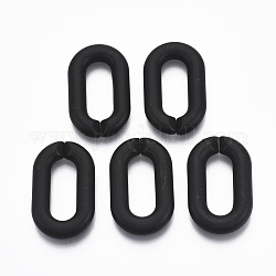 Окрашенные распылением пластиковые соединительные кольца ccb, разъемы для быстрой связи, для изготовления ювелирных кабельных цепей, овальные, чёрные, 39x24x7 мм, внутренний диаметр: 10x25 мм
