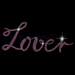 SUPERDANT Lover Rhinestone Iron on Heat Transfer Decal Letters Bling Clothing Repair Decoration for T-Shirt Hat Jacket Bags Shoes Valentine's Day DIY Accessories