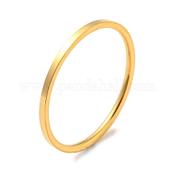 Chapado en iones (ip) 304 anillo de dedo de banda simple de acero inoxidable para mujeres y hombres, real 18k chapado en oro, tamaño de 8, diámetro interior: 18 mm, 1mm