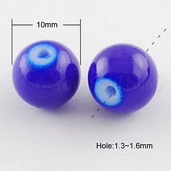 Fili di perline in vetro placcato, cottura della vernice, tondo, blu royal, 10mm, Foro: 1.3~1.6 mm, circa 80pcs/filo, 31.4 pollice