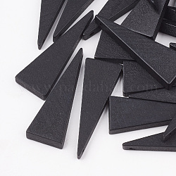 Ciondoli in legno di pera, tinto, triangolo, nero, 40x14x4~5mm, Foro: 1.6 mm