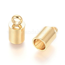 Extremos de cable de 202 acero inoxidable, dorado, 9x5mm, agujero: 2 mm, diámetro interior: 4 mm
