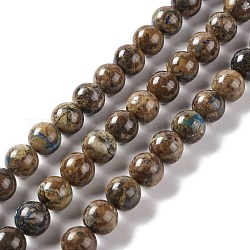 Chapelets de perles en chrysocolle naturelle, ronde, 10mm, Trou: 1mm, Environ 39 pcs/chapelet, 15.35'' (39 cm)