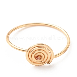 Anello da dito a vortice avvolgente in filo di rame per le donne, oro, misura degli stati uniti 8 3/4 (18.7mm)