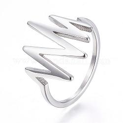 Anillos de dedo de 304 acero inoxidable, anillos de latidos, tamaño de 6~9, color acero inoxidable, 16~19mm