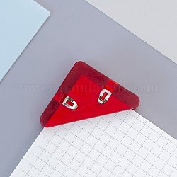 Opauqe Bucheckklammern aus Kunststoff, Seite Ecke, Dreieck mit EisenZubehörn, für Büroschulbedarf, rot, 40x40 mm