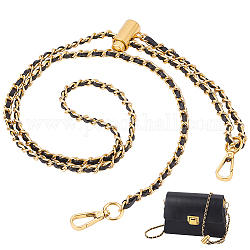 Bretelles de sac en similicuir réglables, avec les accessoires en alliage et en fer , or, 68.5~126 cm