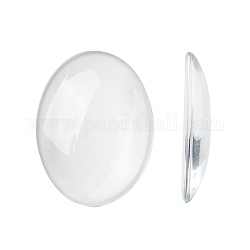 Cabochons de verre transparent de forme ovale, clair, 40x30mm, 8 mm (extrêmes: 7~9 mm) d'épaisseur