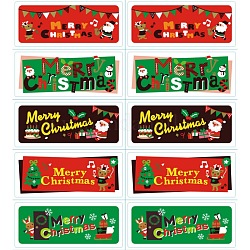 Pegatinas de sellado, etiquetas adhesivas de la imagen del paster, tema de la Navidad, color mezclado, 60x25 mm, 10pcs / hoja