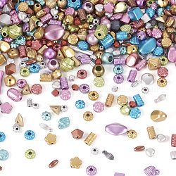 100 g de perles acryliques opaques, formes mixtes, couleur mixte, 6~28x6~13x3~28mm, Trou: 1.6~4mm