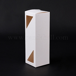 Geschenkbox aus Pappe, mit PVC-Sichtfenster, für Kuchen, Kekse, Aufbewahrung von Leckereien, Rechteck, weiß, 5x5x15 cm