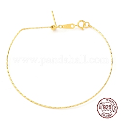 925 витой браслет из стерлингового серебра, регулируемые женские браслеты из бисера своими руками, со штампом s925, золотые, 7-1/8 дюйм (18 см)