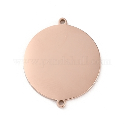Ионное покрытие (ip) 304 подвеска из нержавеющей стали, лазерная резка, плоские круглые соединения, розовое золото , 23.5x20x1.5 мм, отверстие : 1.2 мм