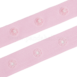 Gorgecraft 2 rouleaux de rubans polyester, avec des boutons en plastique, rose, 3/4 pouce (18 mm), 10 yards / bobine 