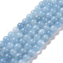 Hebras redondas perlas naturales de color turquesa, 6mm, agujero: 1 mm, aproximamente 63 pcs / cadena