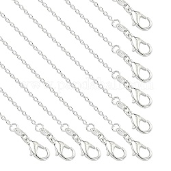 Messing Kabel Kettenhalsketten, zur Herstellung von Perlenketten, Silber, 19.69 Zoll (50 cm)