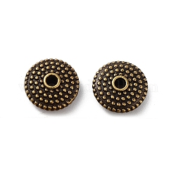 Perles en alliage de style tibétain, sans cadmium et sans plomb, plat rond, bronze antique, 10x4mm, Trou: 1.4mm
