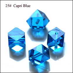Имитация австрийских кристаллов, класс AAA, граненые, безугловые кубические бусины, Плут синий, 4x4x4 мм, отверстие : 0.7~0.9 мм