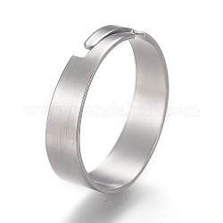 201 anneaux de bande lisses réglables en acier inoxydable, couleur inoxydable, diamètre intérieur: 17 mm