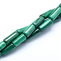 Природного малахита бисер нитей, колонка, 9~10x4 мм, отверстие : 0.8 мм, около 41 шт / нитка, 16 дюйм (40 см)