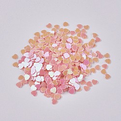 Ornement accessoires plastique paillette / paillettes perles, pas de trou / perles non percées, cœur, rose, 2.7x3x0.3 mm, environ 173075 pcs / livre