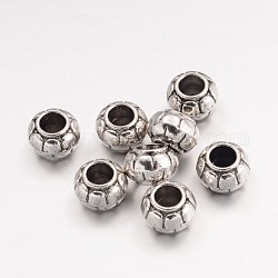 Perline in lega europeo, stile tibetano,  piombo e cadmio libero, oro, rondelle, argento antico, 11.5x8.5mm, Foro: 5 mm