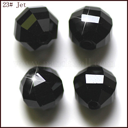 Abalorios de cristal austriaco de imitación, aaa grado, facetados, redondo, negro, 10mm, agujero: 0.9~1 mm