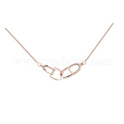 Ожерелье с кулоном из стерлингового серебра в форме карабина 925 для мужчин и женщин, розовое золото 