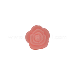Food Grade Eco-Friendly Silicone Focal Beads, Chewing Beads For Teethers, DIY Nursing Necklaces Making, Rose, Dark Salmon, 20.5x19x12.5mm